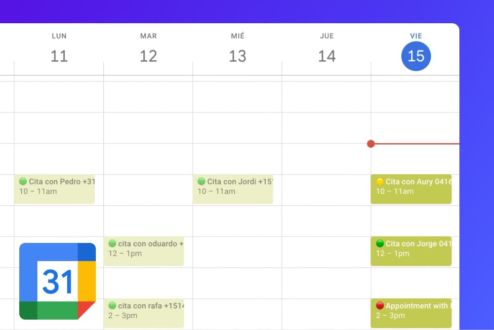 Integração com o Google Agenda