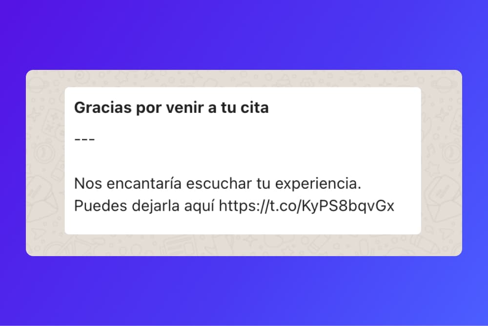 Mensagem pós compromisso