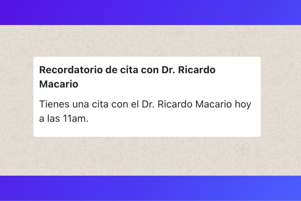 Lembretes no dia da consulta
