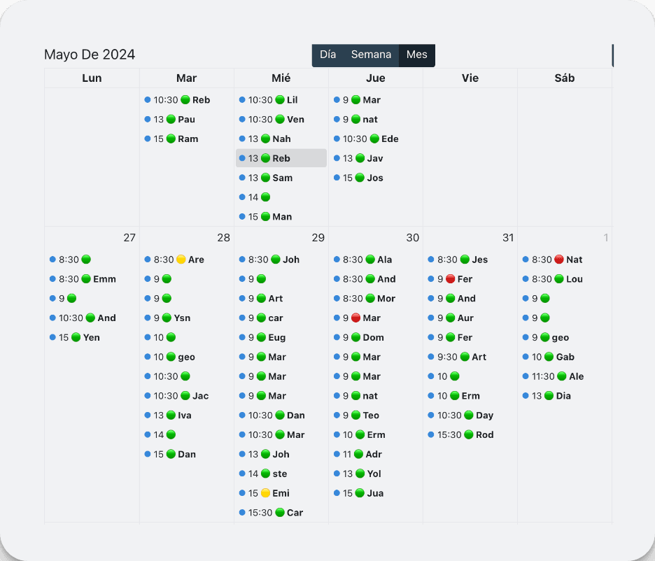 calendario de compañía de limpieza