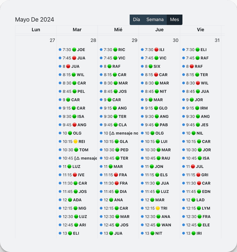 calendario de doctora