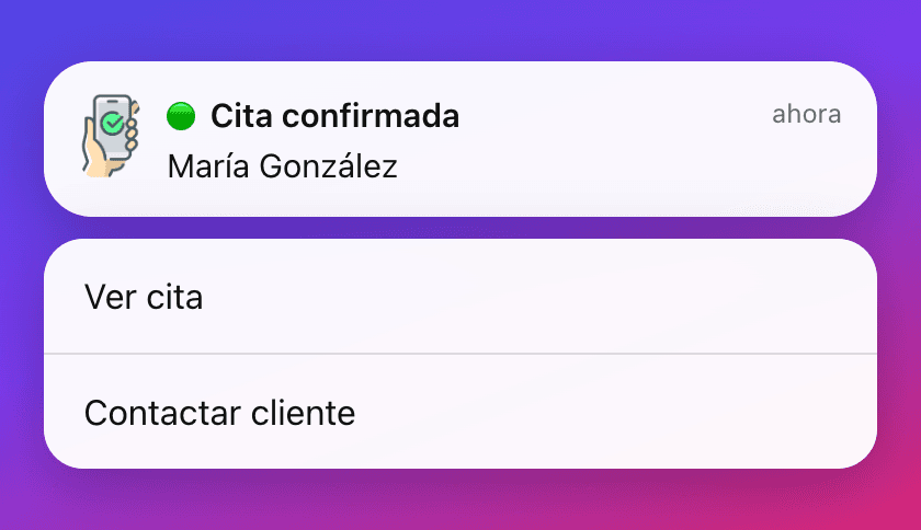 Botones de acción en la notificación
